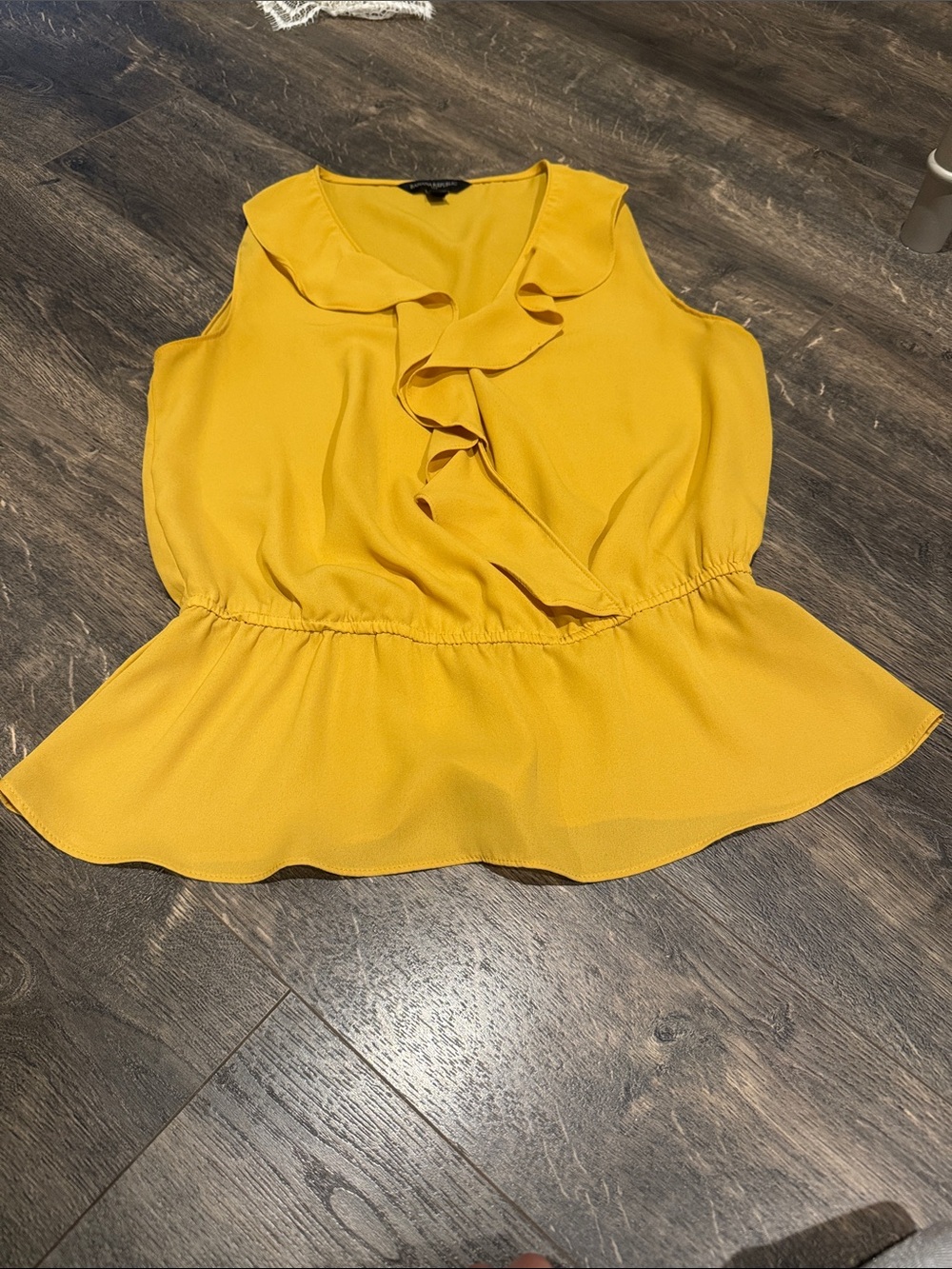 Banana Republic Yellow Ruffle Peplum Blouse